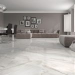 Calacatta White Gloss Floor Tiles - Beige Vein Design | Living .