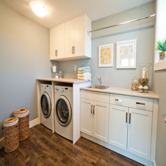 Laundry Room Cabinets With Hanging Rod | Laundry room cabinets .