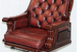 HUGE OVER SIZED CHESTERFIELD OXBLOOD LEATHER CAPTAINS OFFICE CHAIR .