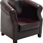 Amazon.com: Benzara The Stunning Wood Leather Captains Chair, 34 .