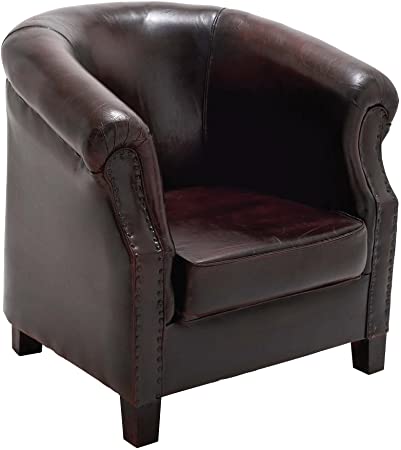Amazon.com: Benzara The Stunning Wood Leather Captains Chair, 34 .