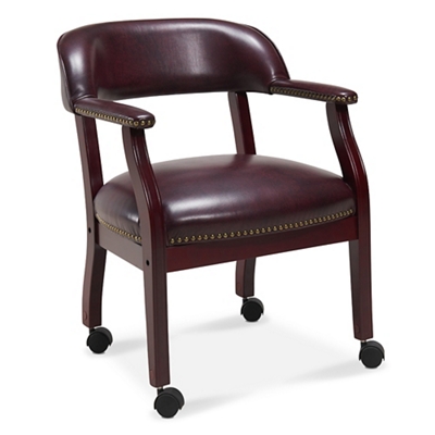 McKinley Leather Captain's Chair with Casters by NBF Signature .