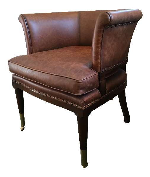 CLEARANCE- Tan Leather Captains Chair - Lock Stock & Barr