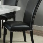 Steve Silver Camila Black PU Dining Chair with Nailhead CM420SKN .