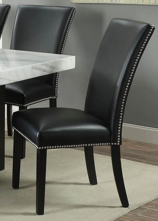 Steve Silver Camila Black PU Dining Chair with Nailhead CM420SKN .