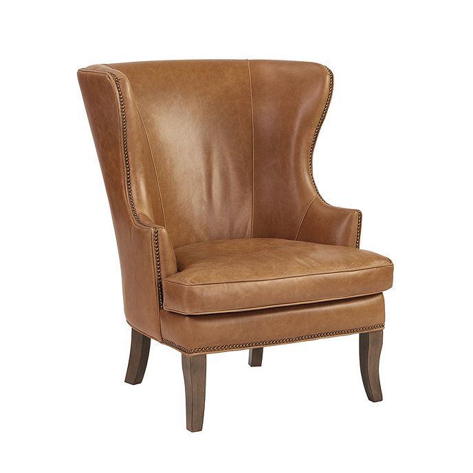 Thurston Leather Wing Chair in 2020 | Leather wingback chair .