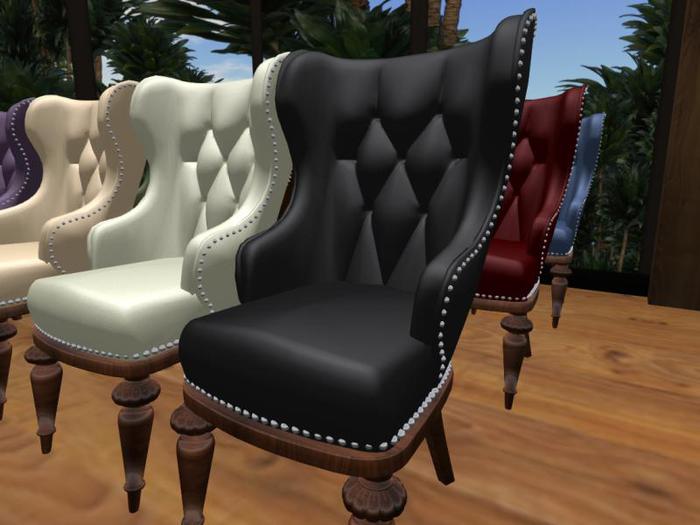 Second Life Marketplace - TM Leather Wingback Chair with Nailhead .