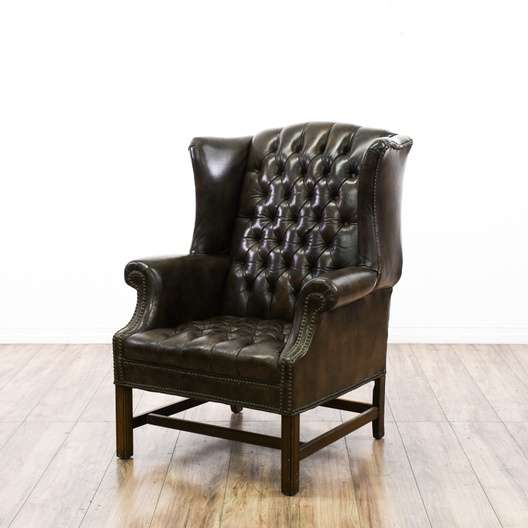 Leather Wingback Chair With Nailhead Trim