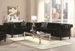 Contemporary Living Room Tufted Black Velvet Sofa Couch & Loveseat .