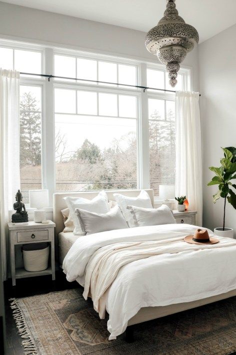 White Boho Master Bedroom Makeover - Nesting With Grace in 2020 .