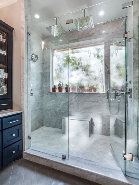 Master Suite - Bathroom Glass Shower Area | Master suite bathroom .
