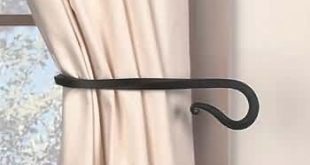 Wrought Iron Curtain Tiebacks : Twisted Hook | Pair | Curtain tie .