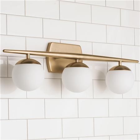 Linear Globe Bath Light - 3 Light $225 can be mounted as uprights .