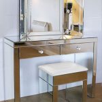 Plain venetian mirrored dressing table set white stool Assembled .