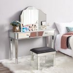 Presell Panana Hot Sale Mirrored Glass Dressing Table 2 Drawers 3 .