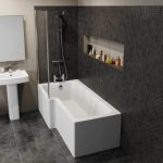 Modern Bathroom Suite 1600 Right Hand L Shape Bath Screen Toilet .