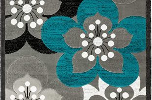 Amazon.com: Rugs and Decor Newport Collection Style 81 Teal Black .
