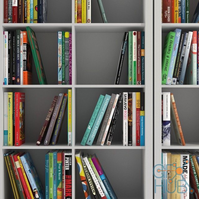 3D Model – Modern bookshelf with books | GFX-H