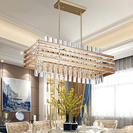 Amazon.com: TZOE Modern Rectangle Chandelier，Crystal Chandeliers .