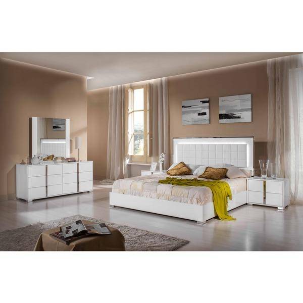 VIG Modrest San Marino Glossy White King Bedroom Set 5Pcs Modern .