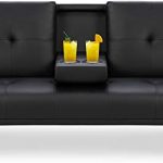 Amazon.com: Walsunny Modern Faux Leather Couch, Convertible Futon .