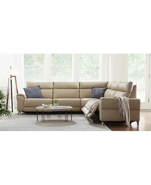Furniture CLOSEOUT! Raymere Fabric & Leather Power Reclining .