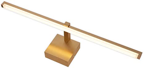 MELUCEE 22W Modern LED Vanity Lights Satin Brass for Mirror, 2700K .