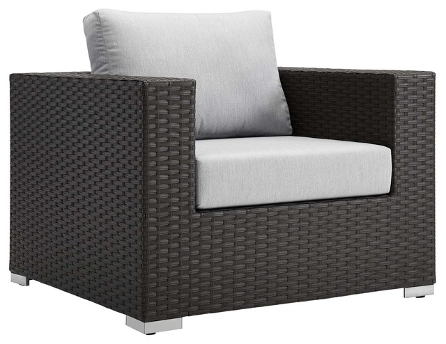 Modern Outdoor Lounge Chair Armchair, Sunbrella Rattan Wicker .