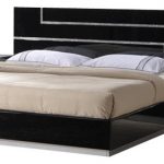 J&M Lucca Black Lacquer With Cystal Accents Queen Size Bedroom Set .