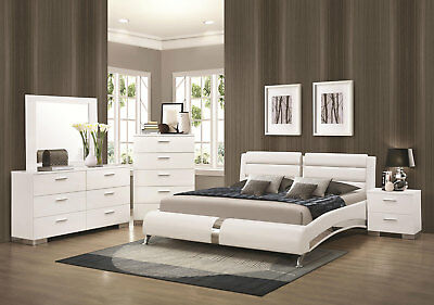 STANTON - 5pcs ULTRA MODERN WHITE BEDROOM SET. 5pcs Bedroom Set .