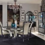 Hollywood Swank 5-Pc 72" Round Glass Top Dining Table Set in .