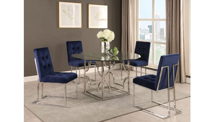 Orchid Modern Round Glass Dining Table S