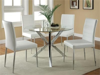Sleek Round Glass Dining Table Set for a  Contemporary Touch