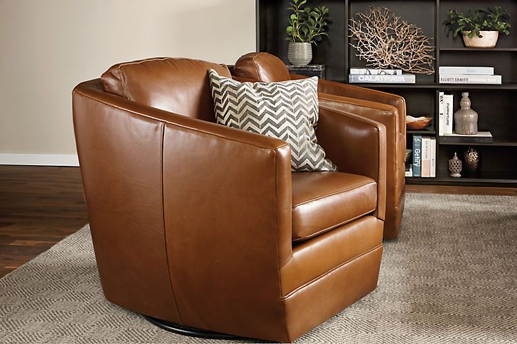 Ford Leather Swivel Chairs - Modern Accent & Lounge Chairs .
