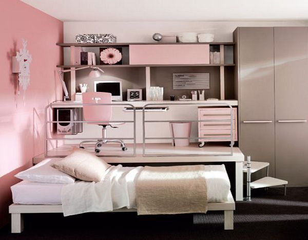 Small Bedroom Design for Teenage Girls in Modern Design .
