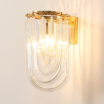 Gold Candle Wall Light with U Shaped Shade Single Light Modern .
