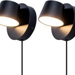 VILUXY Modern LED Bedside Wall Sconce Plug-in Cord with Switch .