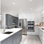 Modern White Gray Kitchen - Bright, modern, gray, white, kitchen .