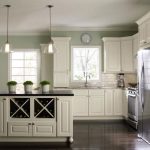 modern kitchen with off-white cabinets | Green kitchen walls, New .