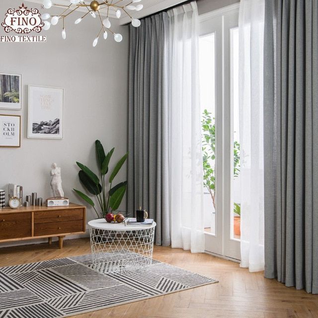 Spiff up Smartly Your Window Curtains FINO Nordic Gray Solid .