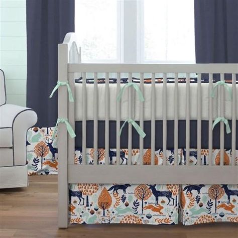 Modern Woodland Crib Bedding | Woodland crib bedding, Crib bedding .