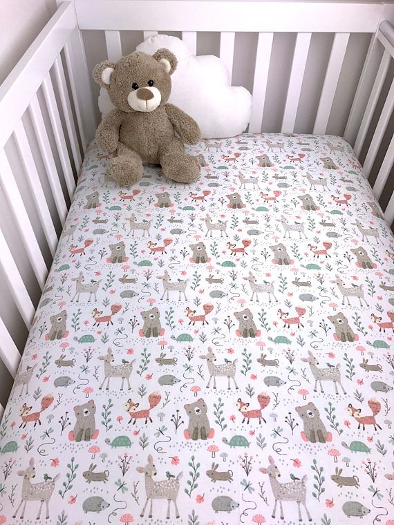 Woodland animals crib sheet, forest animals Baby sheet, woodland .