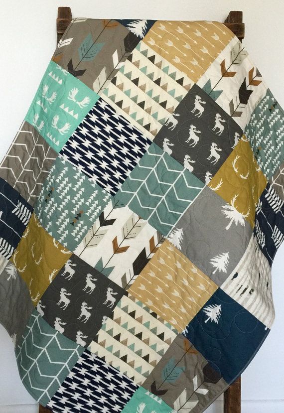 Woodland Baby Quilt Crib Bedding Boy Woodland Crib Quilt | Etsy .