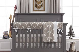 Liz and Roo Buck Woodland Crib Bedding Collection in Taupe | Bed .