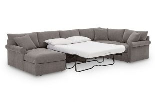 Furniture Wedport 4-Pc. Fabric Modular Chaise Sleeper Sectional .