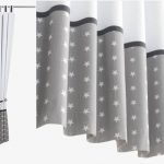 Nursery Curtains-Grey White Stars with Blackout Lining and | Et