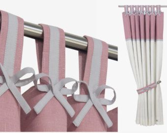 Pink Linen Curtains I Pink White Linen Curtains I Pink White .