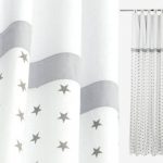 Grey white stars nursery curtains with blackout lining-Gender | Et