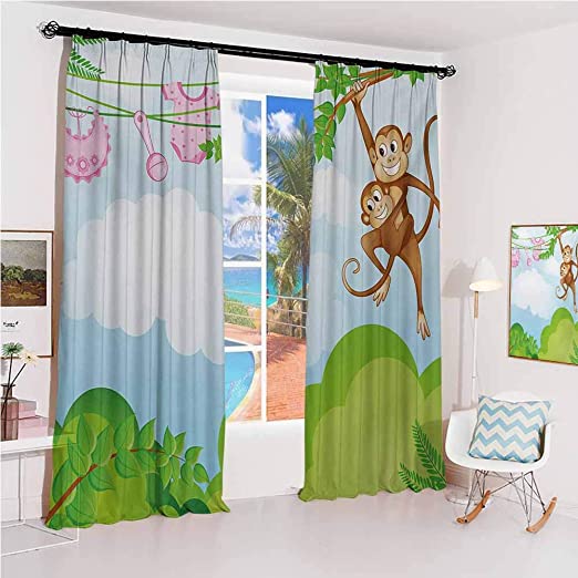 Amazon.com: Nursery Pleated curtains with blackout and lining .