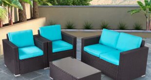 Kinbor 4pcs Outdoor Patio Furniture Pe Rattan Wicker Rattan Sofa .